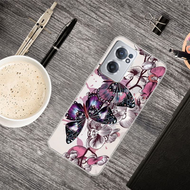 Cover OnePlus Nord CE 2 5G Lilla Sommerfugle