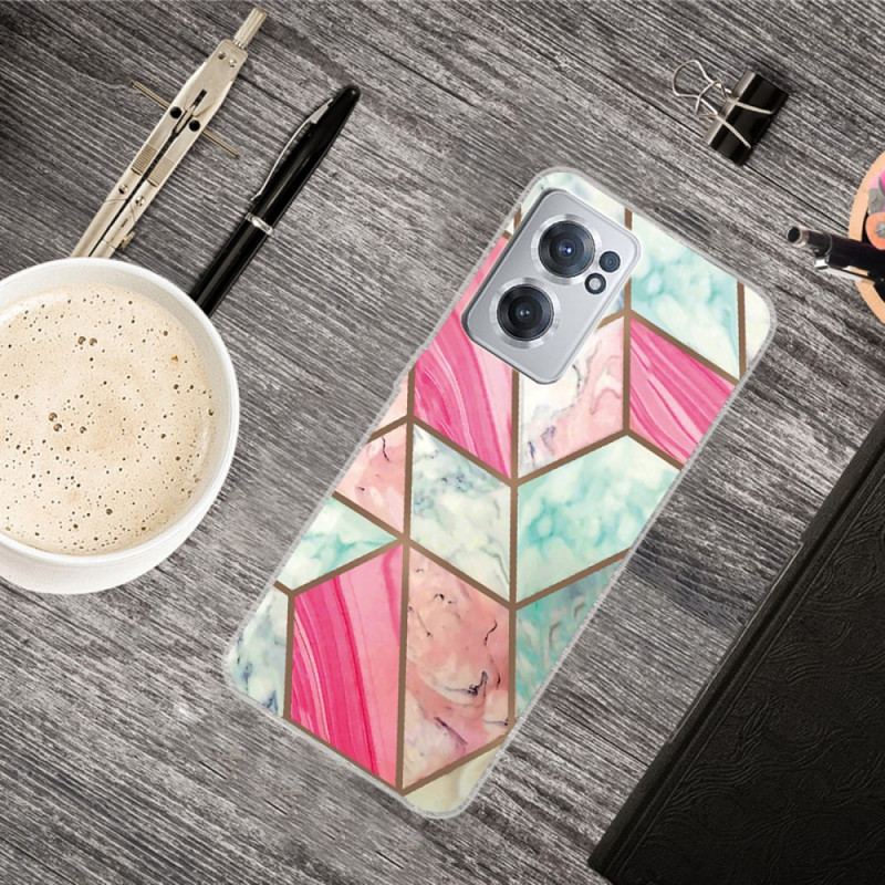 Cover OnePlus Nord CE 2 5G Pink Og Grøn Marmor