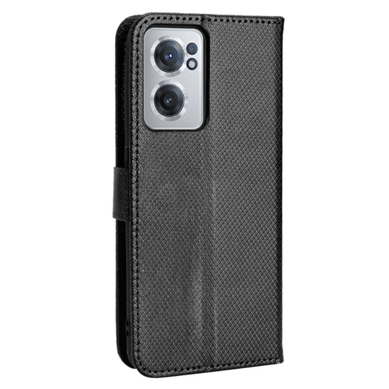 Flip Cover OnePlus Nord CE 2 5G Med Snor Strappy Diamond Texture