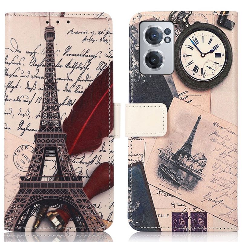 Flip Cover OnePlus Nord CE 2 5G Romantiske Paris