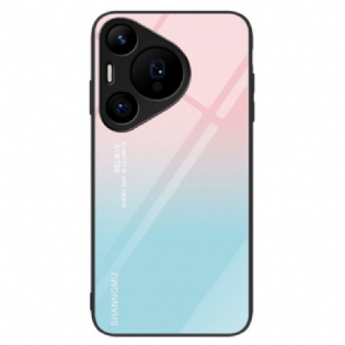 Cover Huawei Pura 70 Pro Pink Og Blå Gradient Hærdet Glas