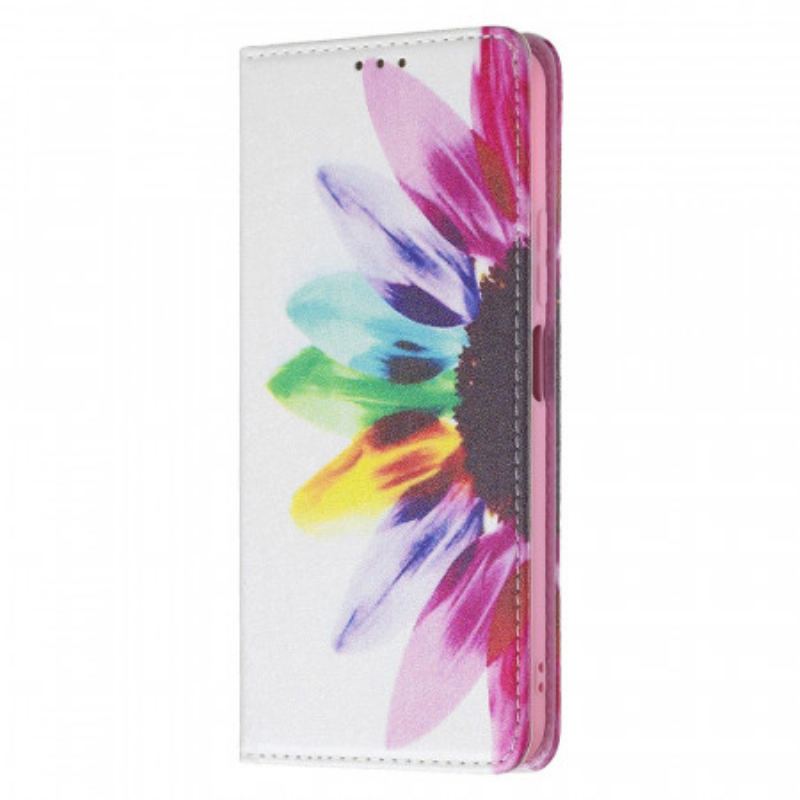 Cover Xiaomi Mi 11 Lite 4G / 5G / 5G NE Flip Cover Akvarel Blomst