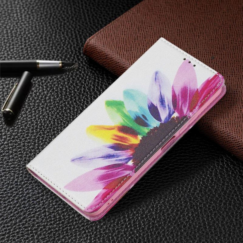 Cover Xiaomi Mi 11 Lite 4G / 5G / 5G NE Flip Cover Akvarel Blomst