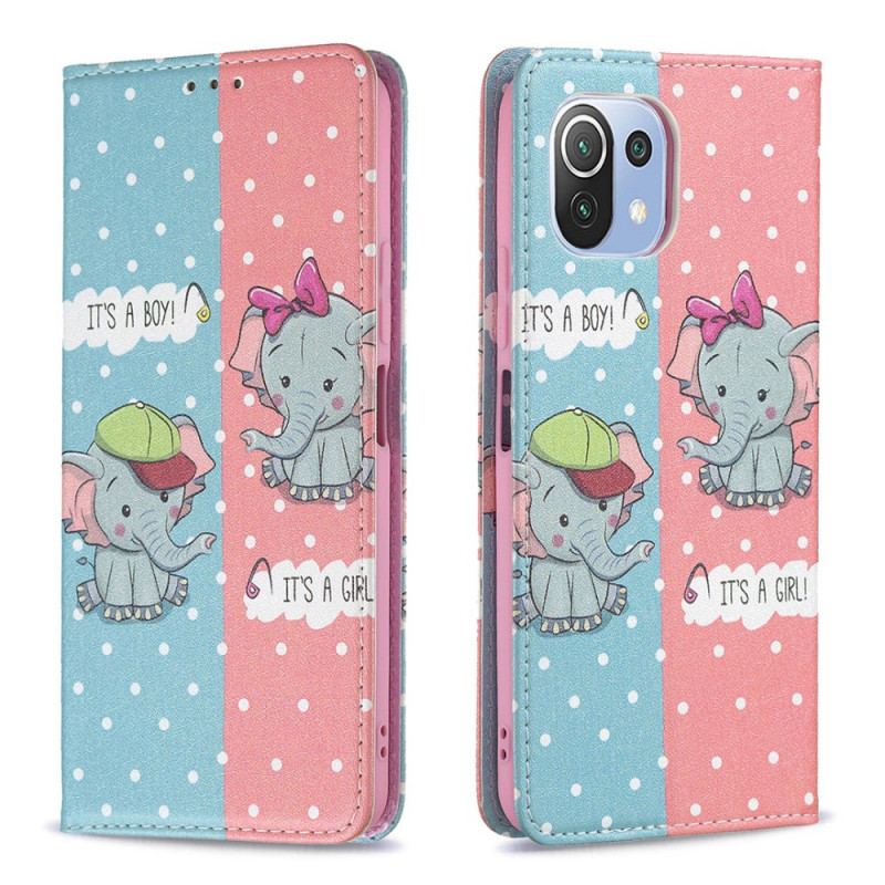 Cover Xiaomi Mi 11 Lite 4G / 5G / 5G NE Flip Cover Baby Elefanter