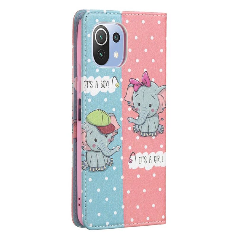 Cover Xiaomi Mi 11 Lite 4G / 5G / 5G NE Flip Cover Baby Elefanter