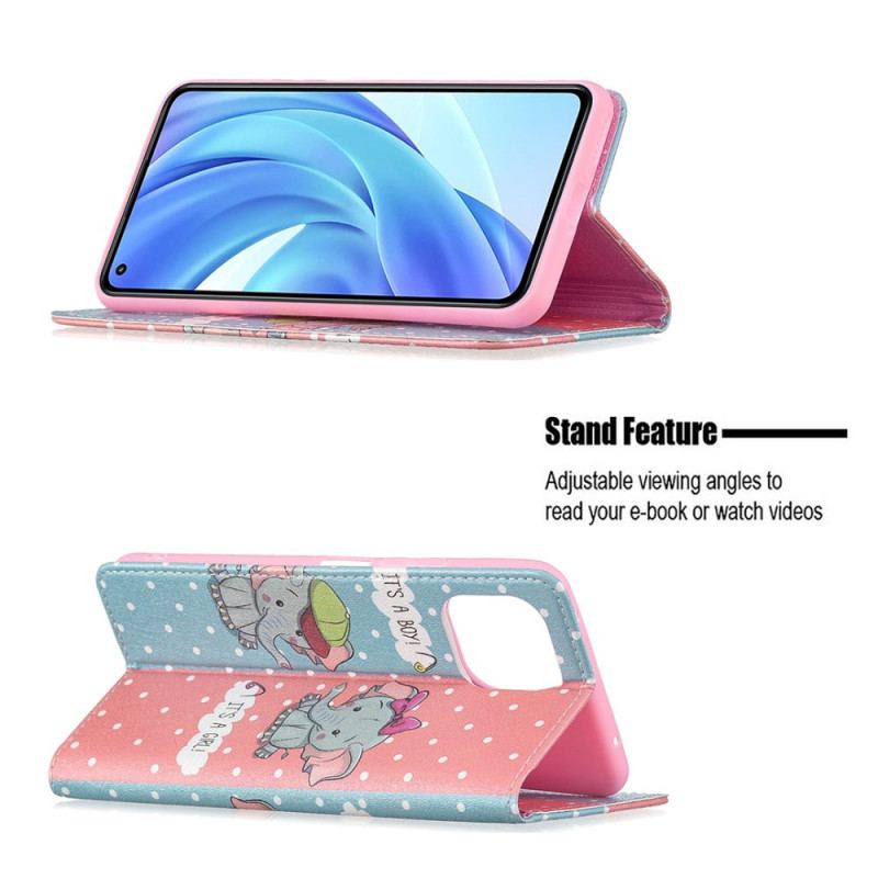 Cover Xiaomi Mi 11 Lite 4G / 5G / 5G NE Flip Cover Baby Elefanter