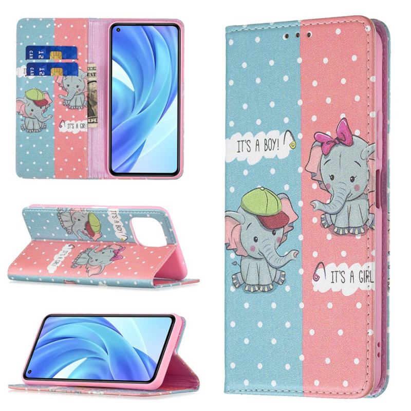 Cover Xiaomi Mi 11 Lite 4G / 5G / 5G NE Flip Cover Baby Elefanter