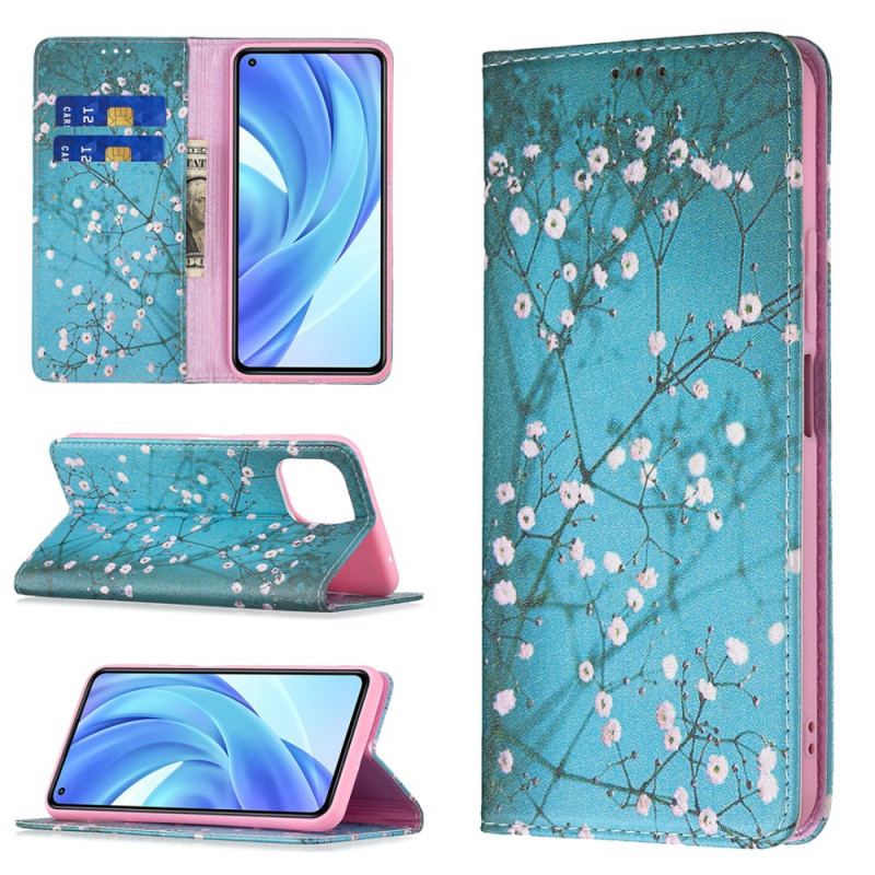 Cover Xiaomi Mi 11 Lite 4G / 5G / 5G NE Flip Cover Blomstrende Grene