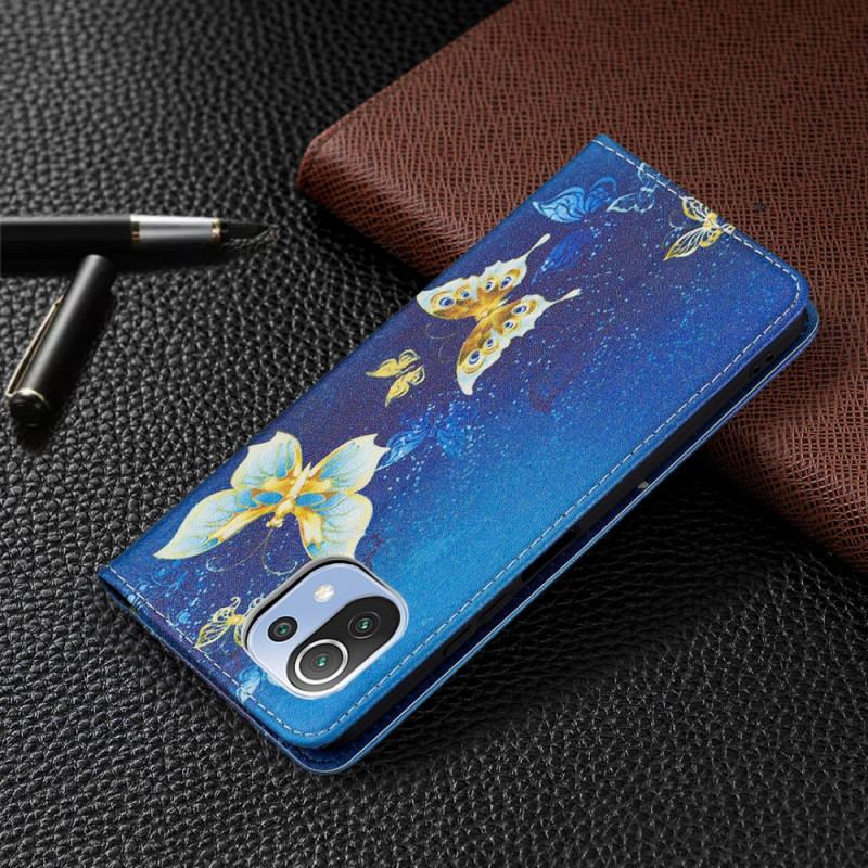 Cover Xiaomi Mi 11 Lite 4G / 5G / 5G NE Flip Cover Sommerfugle