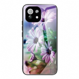 Cover Xiaomi Mi 11 Lite 4G / 5G / 5G NE Hærdet Glas Blomster