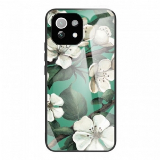 Cover Xiaomi Mi 11 Lite 4G / 5G / 5G NE Hærdet Glas Blomster