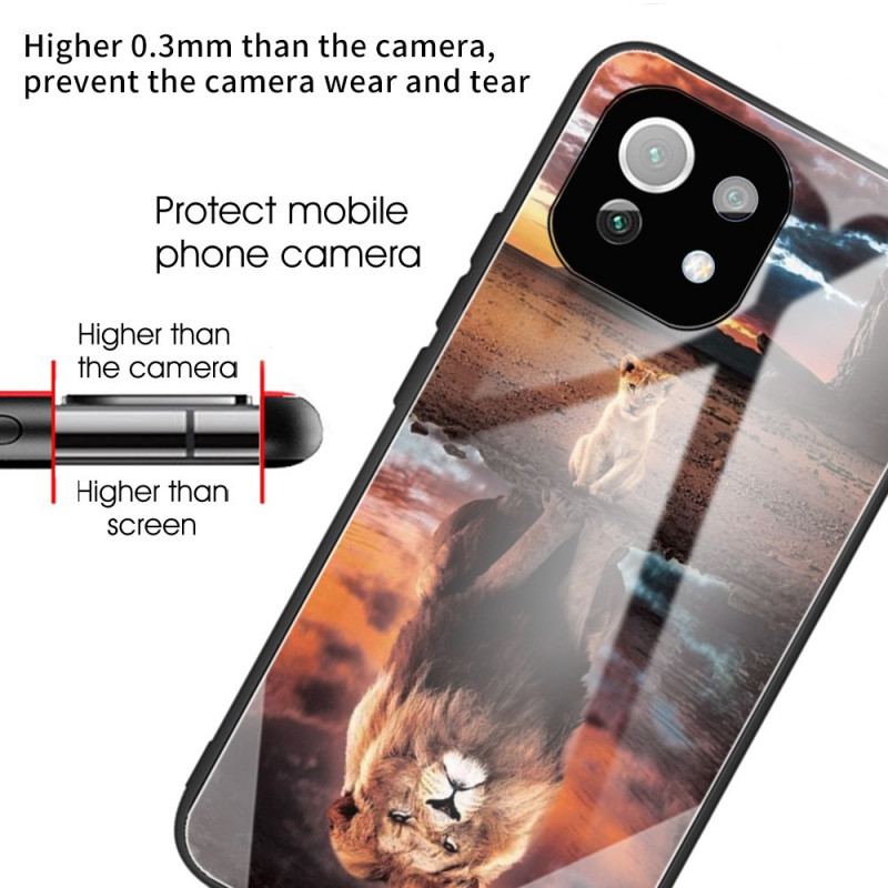 Cover Xiaomi Mi 11 Lite 4G / 5G / 5G NE Lion Cub's Dream Hærdet Glas