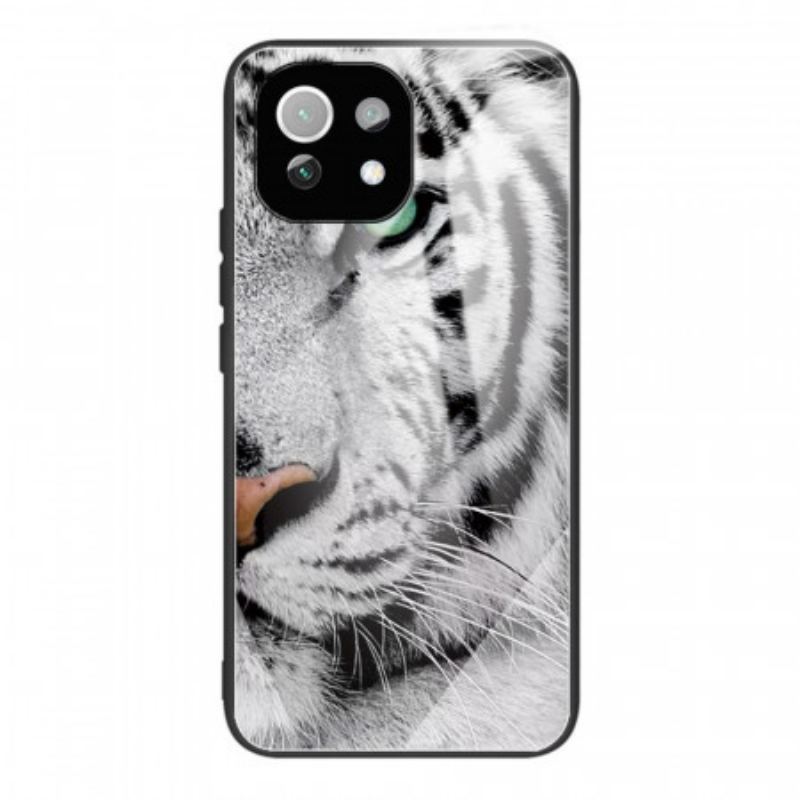 Cover Xiaomi Mi 11 Lite 4G / 5G / 5G NE Tiger Hærdet Glas