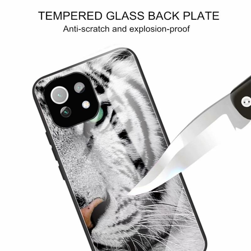 Cover Xiaomi Mi 11 Lite 4G / 5G / 5G NE Tiger Hærdet Glas