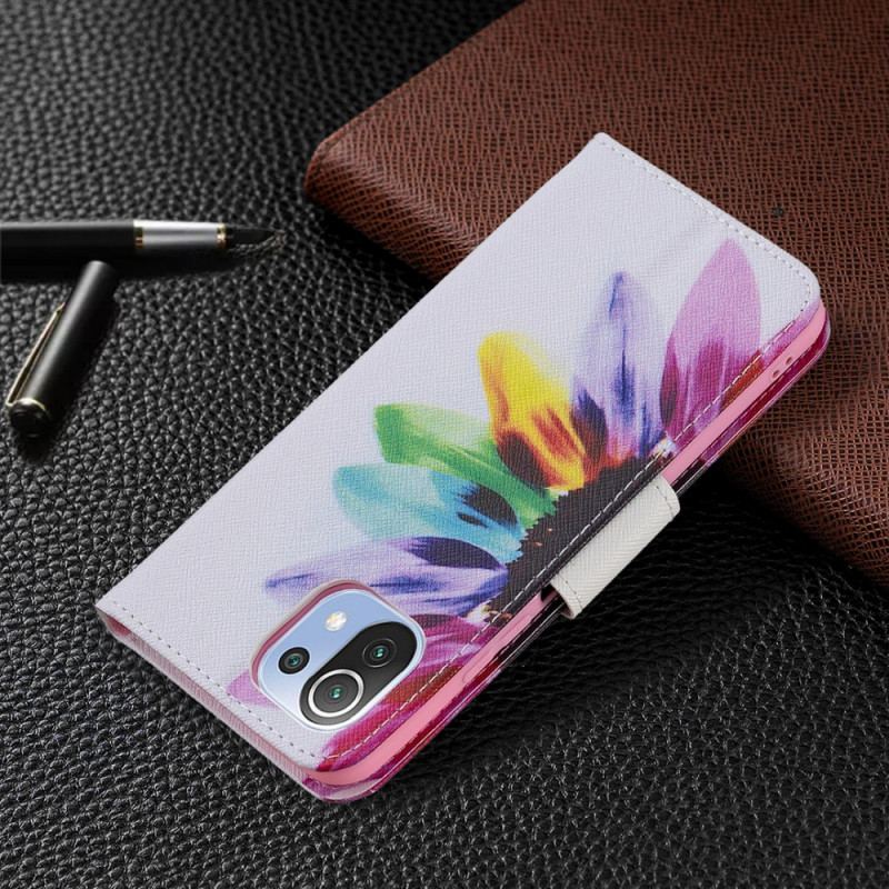 Flip Cover Xiaomi Mi 11 Lite 4G / 5G / 5G NE Akvarel Blomst