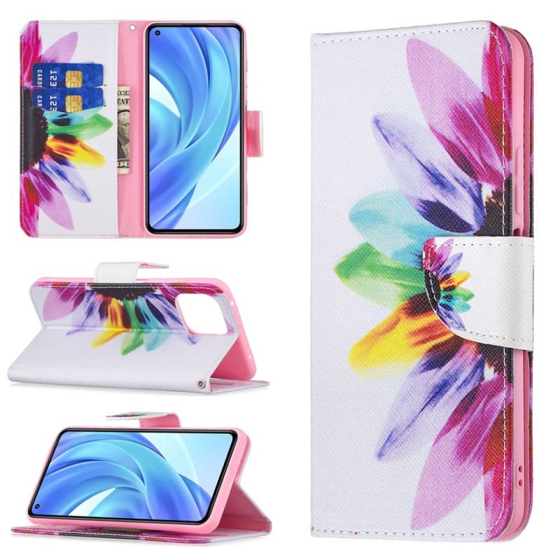 Flip Cover Xiaomi Mi 11 Lite 4G / 5G / 5G NE Akvarel Blomst