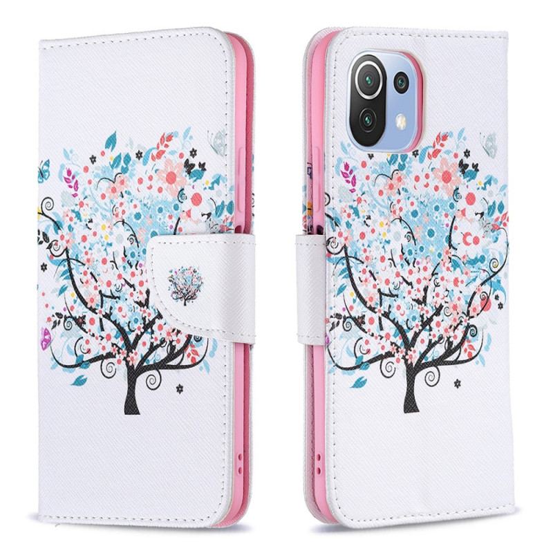 Flip Cover Xiaomi Mi 11 Lite 4G / 5G / 5G NE Blomstret Træ