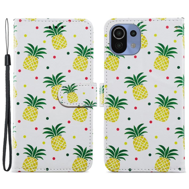 Flip Cover Xiaomi Mi 11 Lite 4G / 5G / 5G NE Flere Ananas