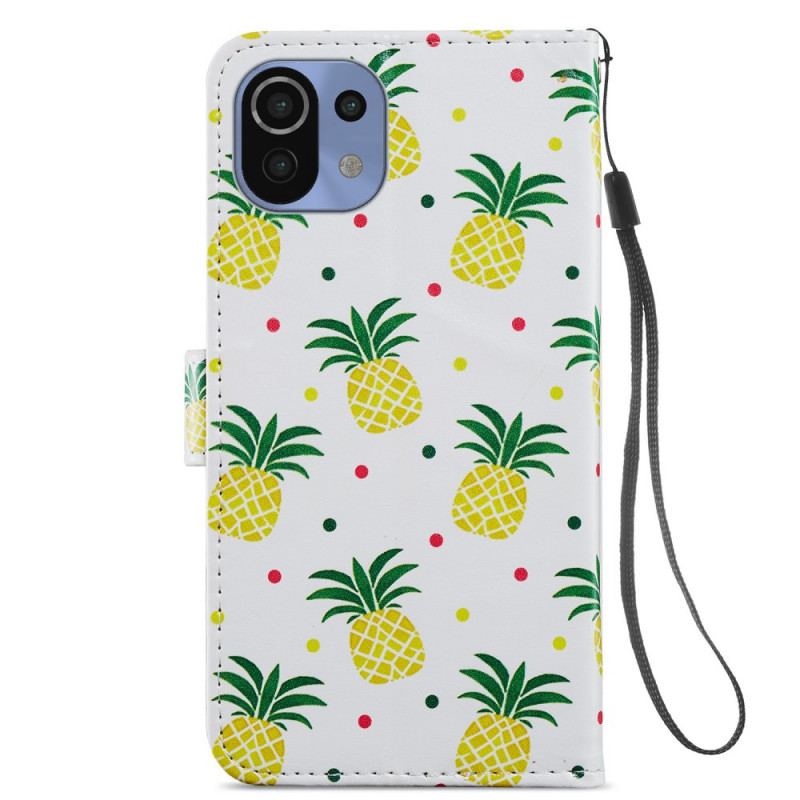 Flip Cover Xiaomi Mi 11 Lite 4G / 5G / 5G NE Flere Ananas