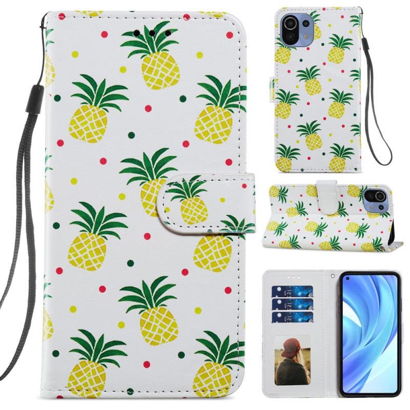 Flip Cover Xiaomi Mi 11 Lite 4G / 5G / 5G NE Flere Ananas