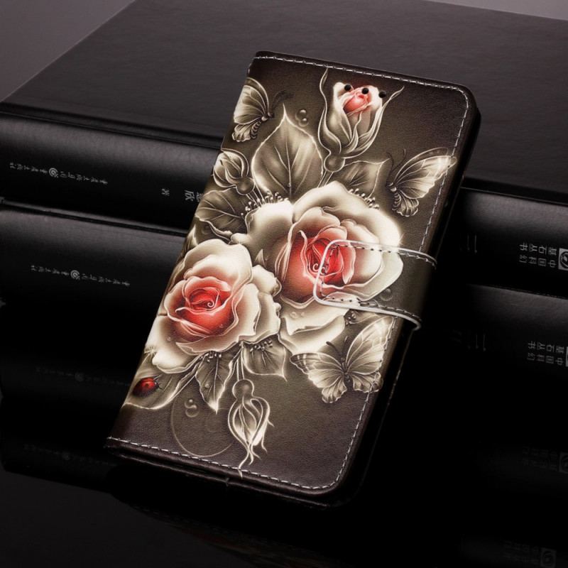 Flip Cover Xiaomi Mi 11 Lite 4G / 5G / 5G NE Gyldne Roser