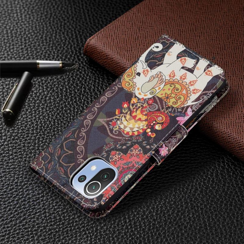 Flip Cover Xiaomi Mi 11 Lite 4G / 5G / 5G NE Indiske Elefanter