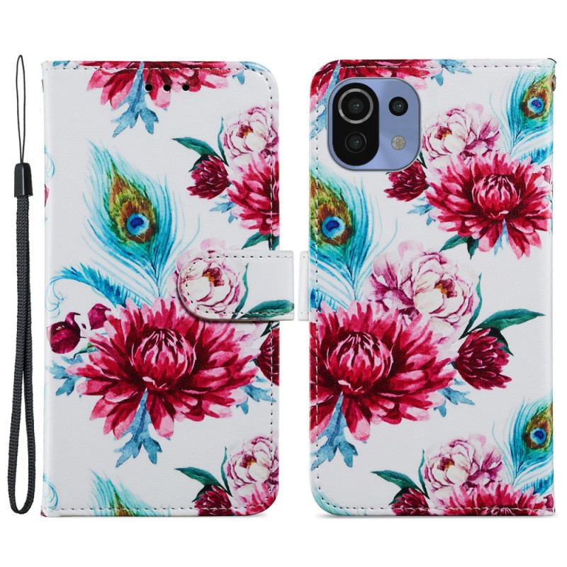 Flip Cover Xiaomi Mi 11 Lite 4G / 5G / 5G NE Intense Blomster