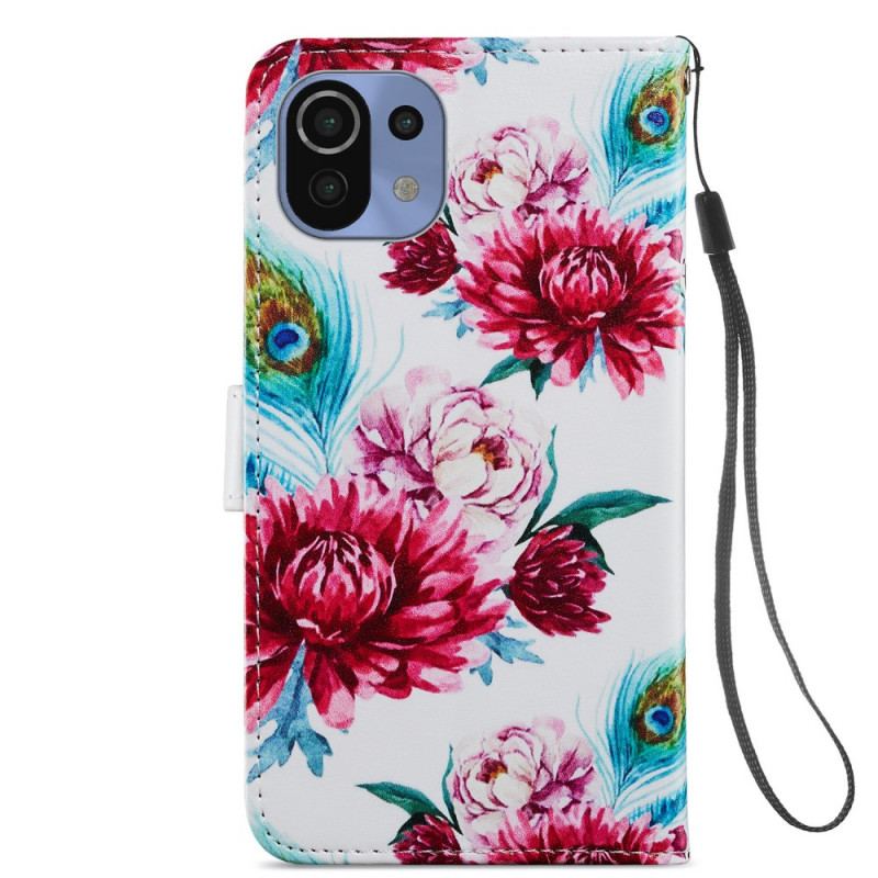 Flip Cover Xiaomi Mi 11 Lite 4G / 5G / 5G NE Intense Blomster