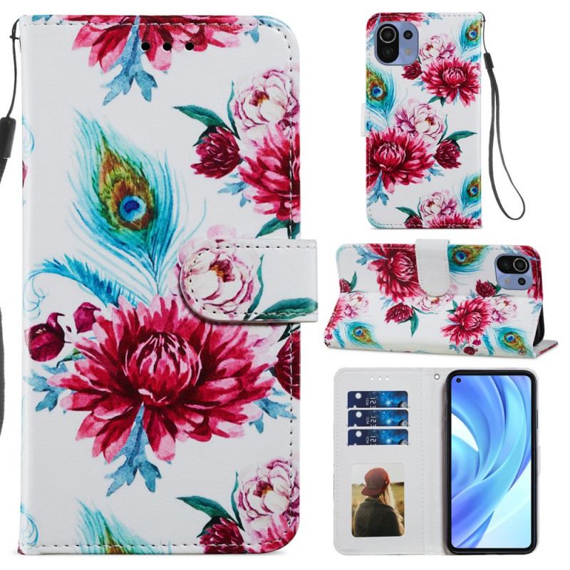 Flip Cover Xiaomi Mi 11 Lite 4G / 5G / 5G NE Intense Blomster