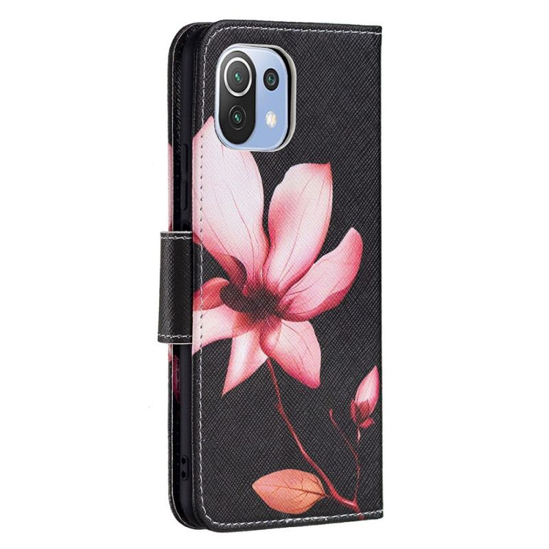 Flip Cover Xiaomi Mi 11 Lite 4G / 5G / 5G NE Lyserød Blomst