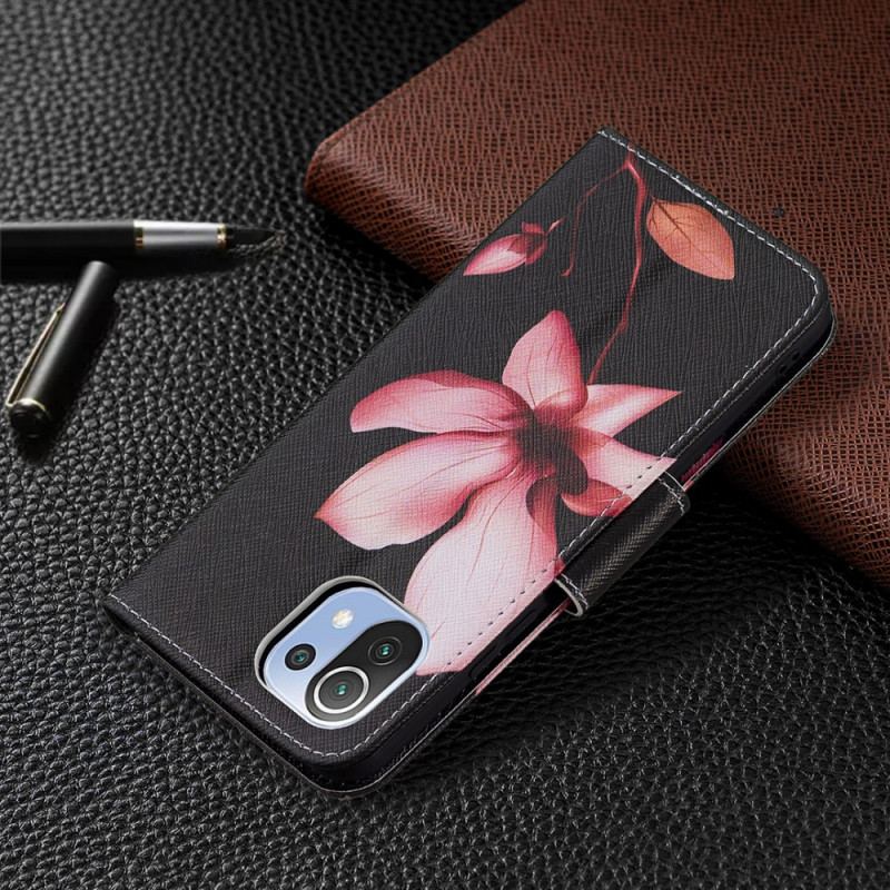 Flip Cover Xiaomi Mi 11 Lite 4G / 5G / 5G NE Lyserød Blomst