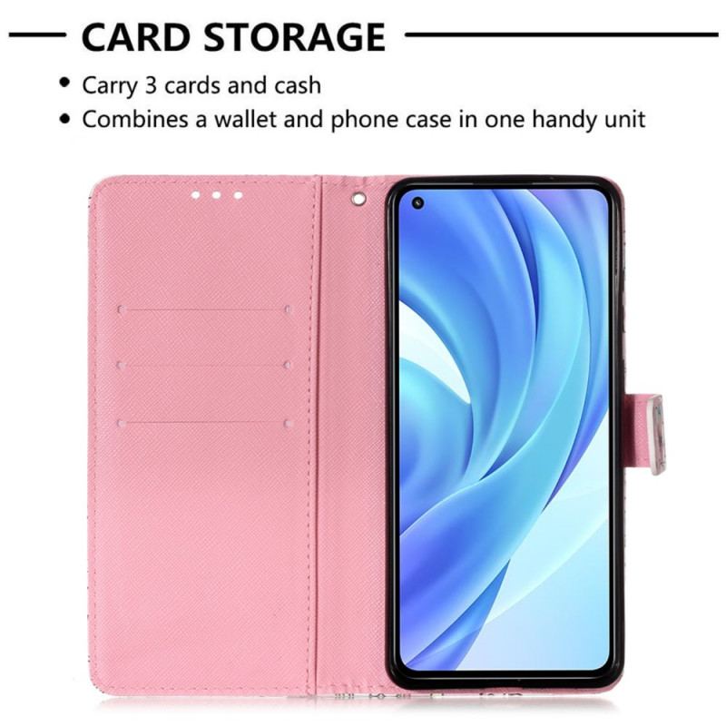 Flip Cover Xiaomi Mi 11 Lite 4G / 5G / 5G NE Røde Sommerfugle