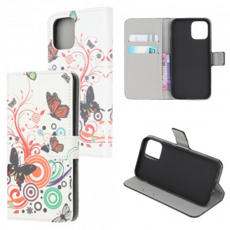 Flip Cover Xiaomi Mi 11 Lite 4G / 5G / 5G NE Sommerfugle Og Blomster