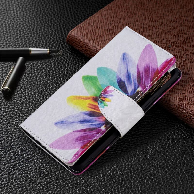 Læder Cover Xiaomi Mi 11 Lite 4G / 5G / 5G NE Farverig Blomsterlomme Med Lynlås