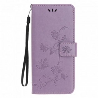 Læder Cover Xiaomi Mi 11 Lite 4G / 5G / 5G NE Sommerfugle Og Blomster