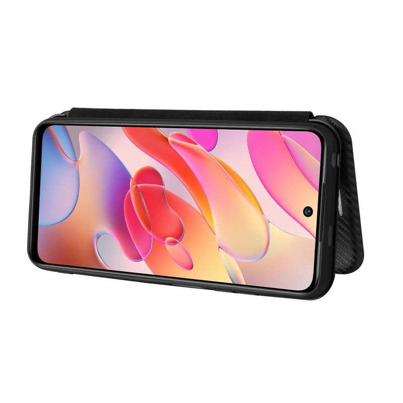 Cover Poco M3 Pro 5G Flip Cover Farvet Kulfiber