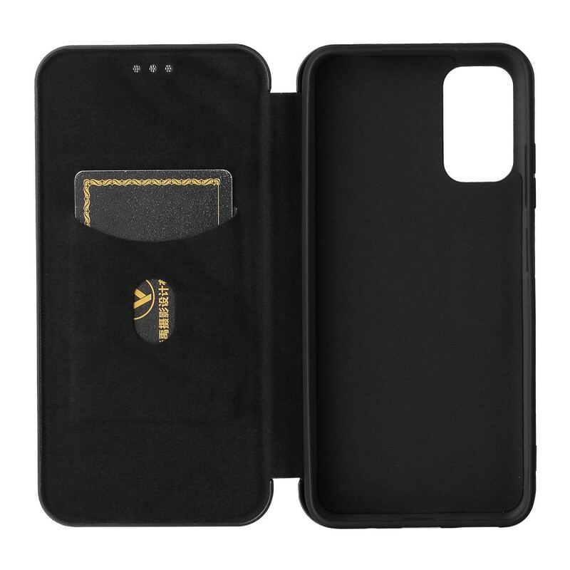 Cover Poco M3 Pro 5G Flip Cover Farvet Kulfiber