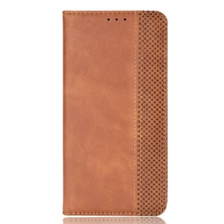 Cover Poco M3 Pro 5G Flip Cover Stiliseret Vintage Lædereffekt