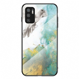 Cover Poco M3 Pro 5G Marmorfarver Hærdet Glas