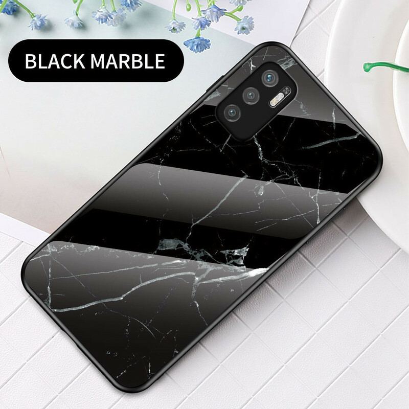 Cover Poco M3 Pro 5G Marmorfarver Hærdet Glas