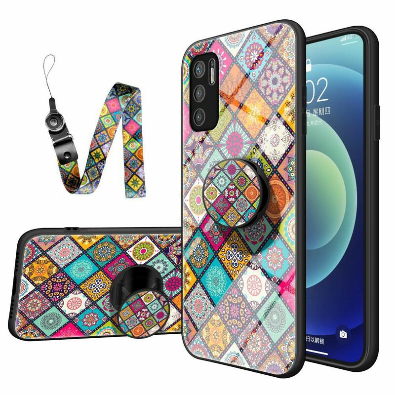 Cover Poco M3 Pro 5G Patchwork Magnetisk Holder