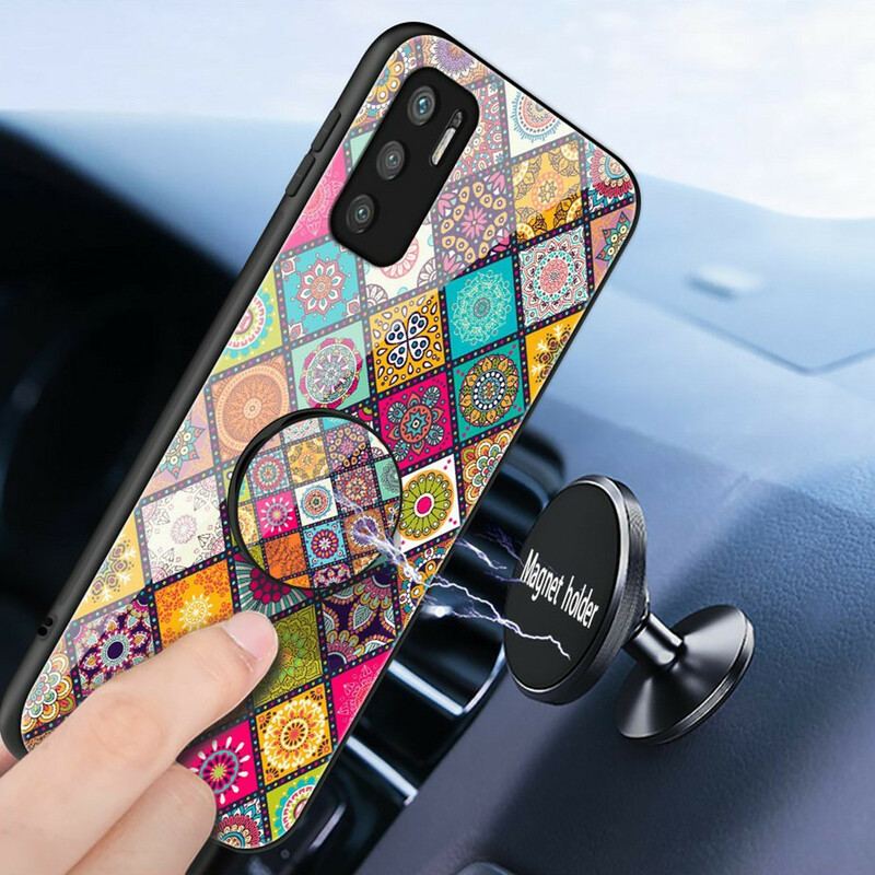 Cover Poco M3 Pro 5G Patchwork Magnetisk Holder