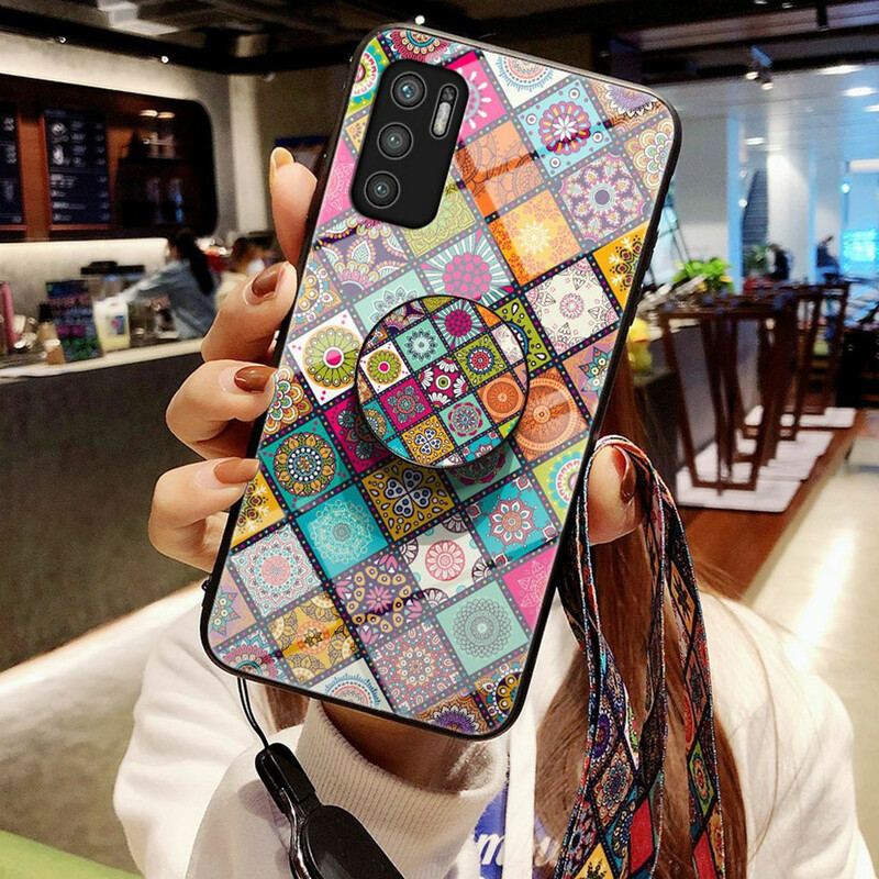 Cover Poco M3 Pro 5G Patchwork Magnetisk Holder