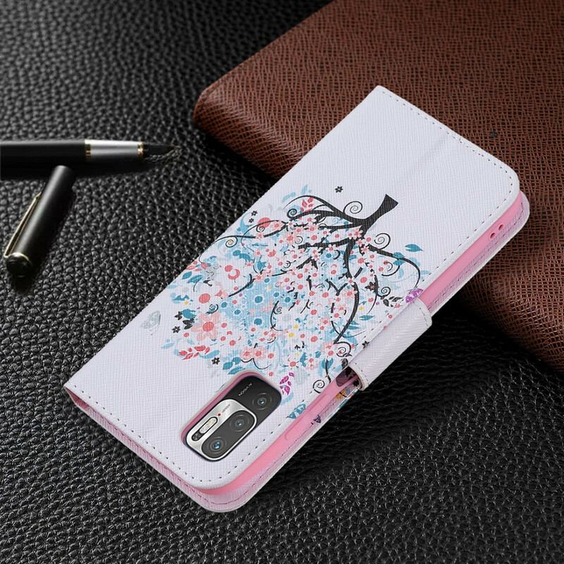 Flip Cover Poco M3 Pro 5G Blomstret Træ