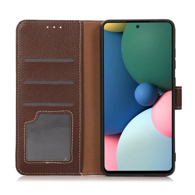 Flip Cover Poco M3 Pro 5G Litchi Tekstur