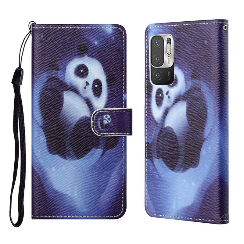 Flip Cover Poco M3 Pro 5G Med Snor Panda Space Med Snor