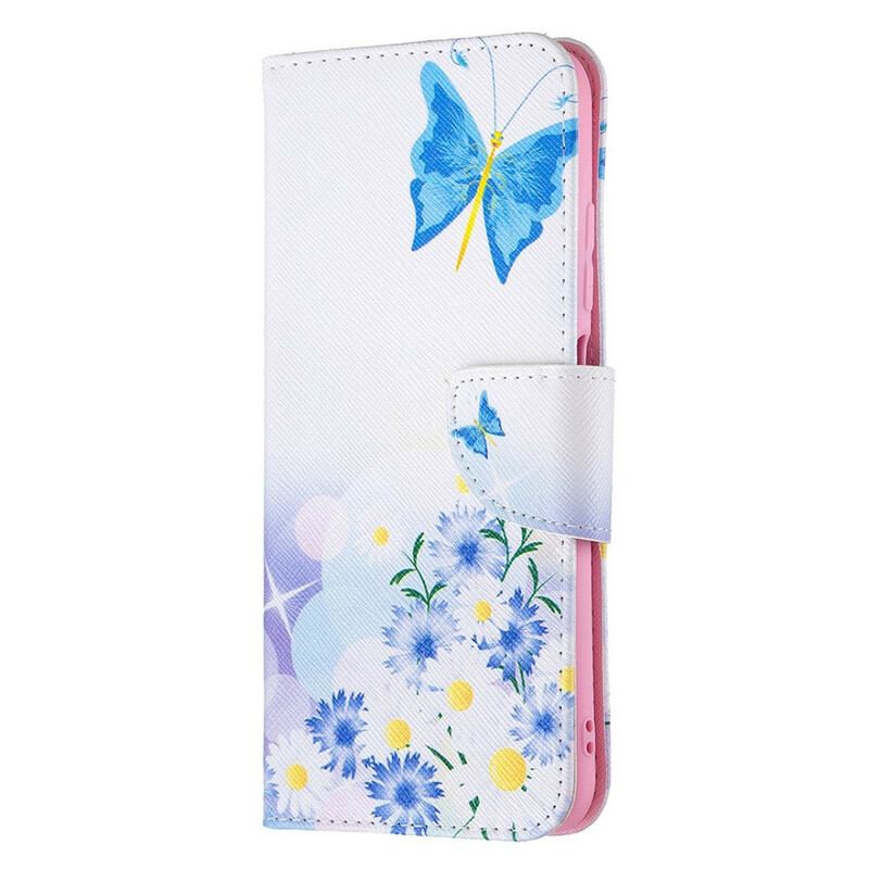 Flip Cover Poco M3 Pro 5G Sommerfugle Og Blomster