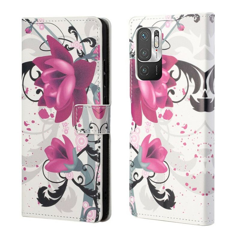 Flip Cover Poco M3 Pro 5G Tropiske Blomster