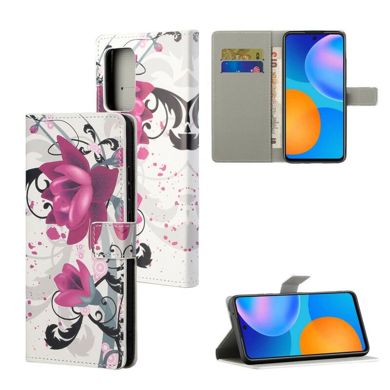 Flip Cover Poco M3 Pro 5G Tropiske Blomster