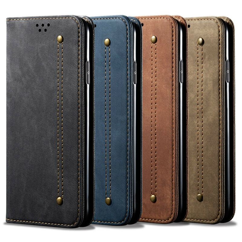 Cover Xiaomi Redmi Note 9 Flip Cover Denim Stof